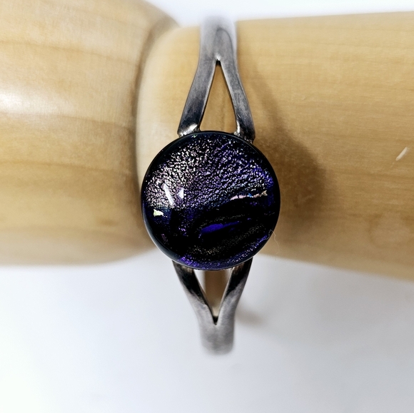 Dichroic Glass Sterling silver Bracelet - Picture 2 of 9